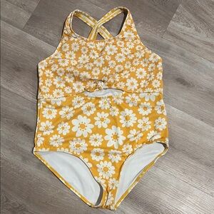 Yellow Floral One-Piece Swimsuit